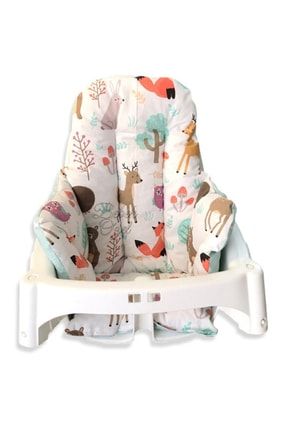 Bebek Çocuk Mama Sandalyesi Minderi Doğa Yeşil Desenli 3