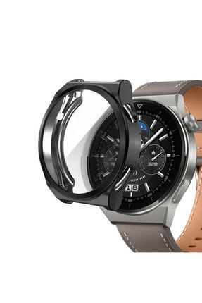 Huawei Watch Gt3 Pro 46mm Titanyum 360 Derece Full Koruma Silikon Siyah RGT-HW-GT3PRO-46MM-TRP