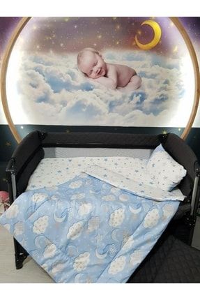 Bebek Uyku Seti Bulut Desen 4 Parça (her Ölçüye Uygundur Açıklamada) TAN10031