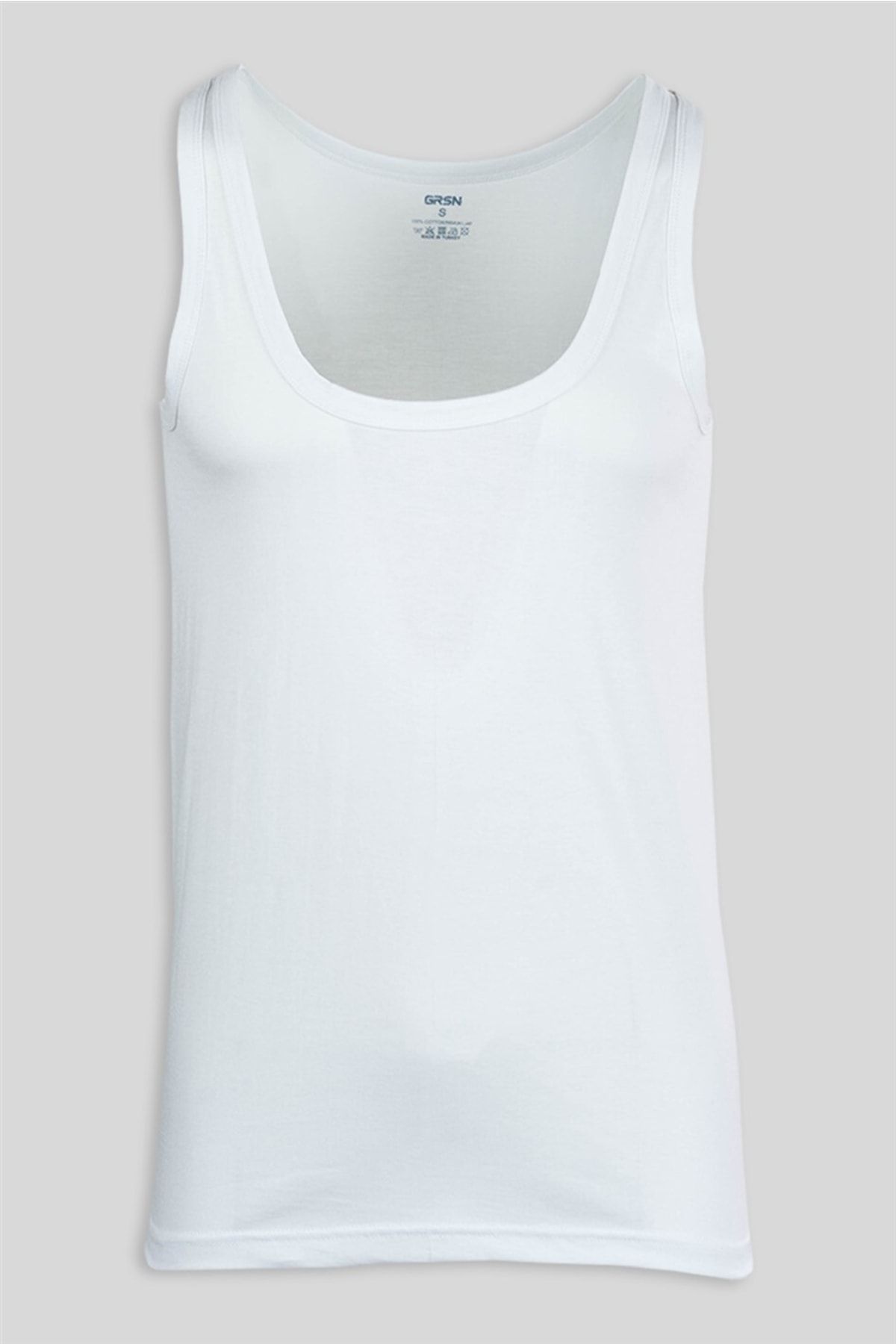 GRSN-5-Piece Men's 100% Cotton High Quality Boxed White Combed Tank Top 2