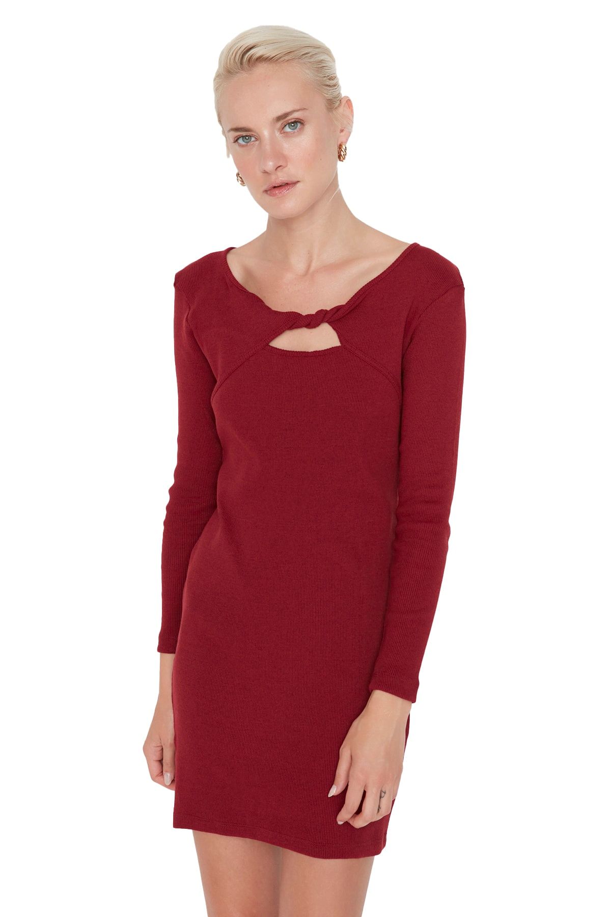 Trendyol Collection Kleid Bordeaux Bodycon Fast ausverkauft
