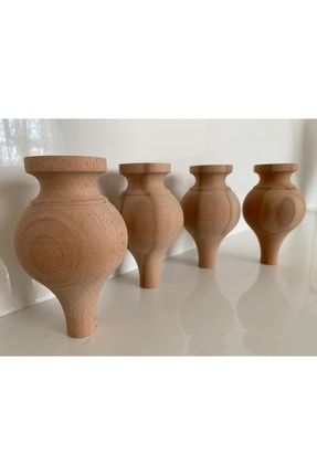 15 Cm Boyunda 4 Lü Set Ahşap Gürgen Koltuk, Kanepe, Yatak, Orta Sehpa Ayakları 30003