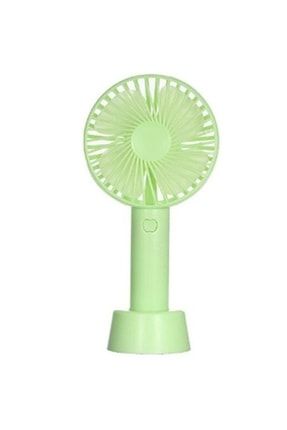 Şarjlı Fan Mini Taşınabilir El Ve Masa Üstü 3 Kademeli Standlı Vantilatör Fan Yeşil PRA-6447617-0339