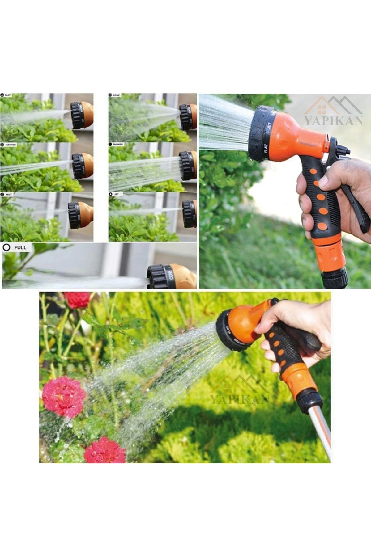 mrtbilisim-Medalyan Md-708 Automatic Trigger Garden Watering Gun 7 Function Set 4 Pieces 4