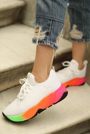 Beyaz-renkli Kadın Bağcık Detaylı Fileli Sneaker Ve Günlük Spor Ayakkabı MK1340721KR20-005