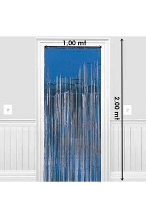 Metalize Kapı Ve Fon Perdesi Mavi MM2456-1