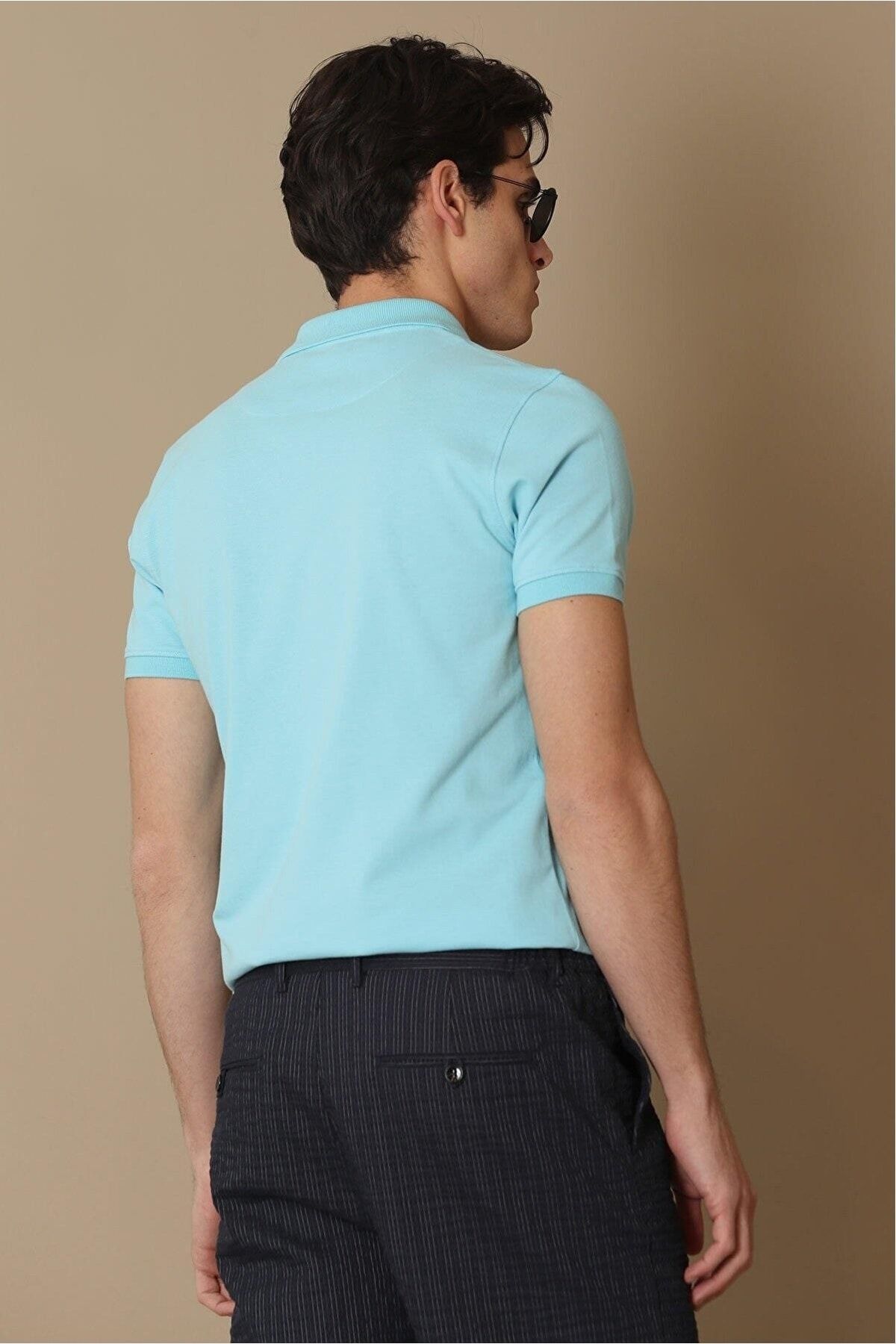 Lufian تی شرت مردانه یقه چوگان Laon ورزشی Aqua 111040091