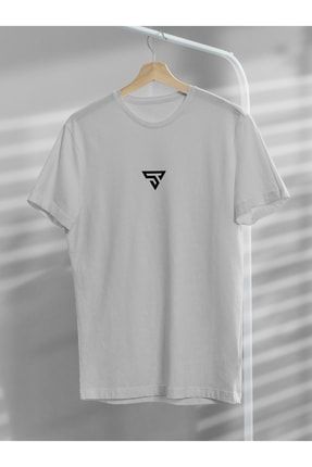 Oversize Bol Kesim Baskılı Beyaz Tshirt Logo0001