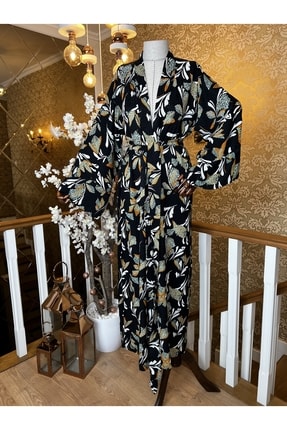 Uzun Viskon Kimono Pareo Kadın Kimono Dış Giyim 5090elthi
