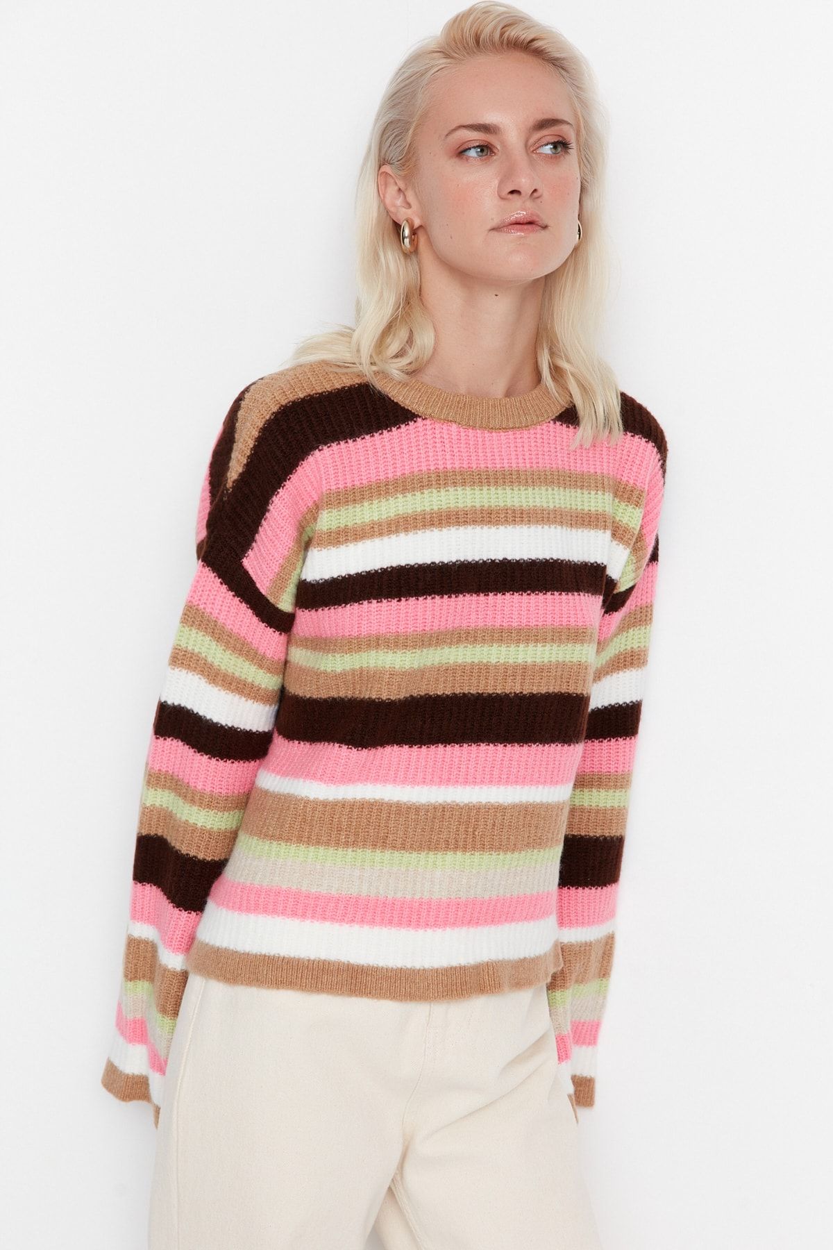 Trendyol Collection Pullover Braun Regular Fit