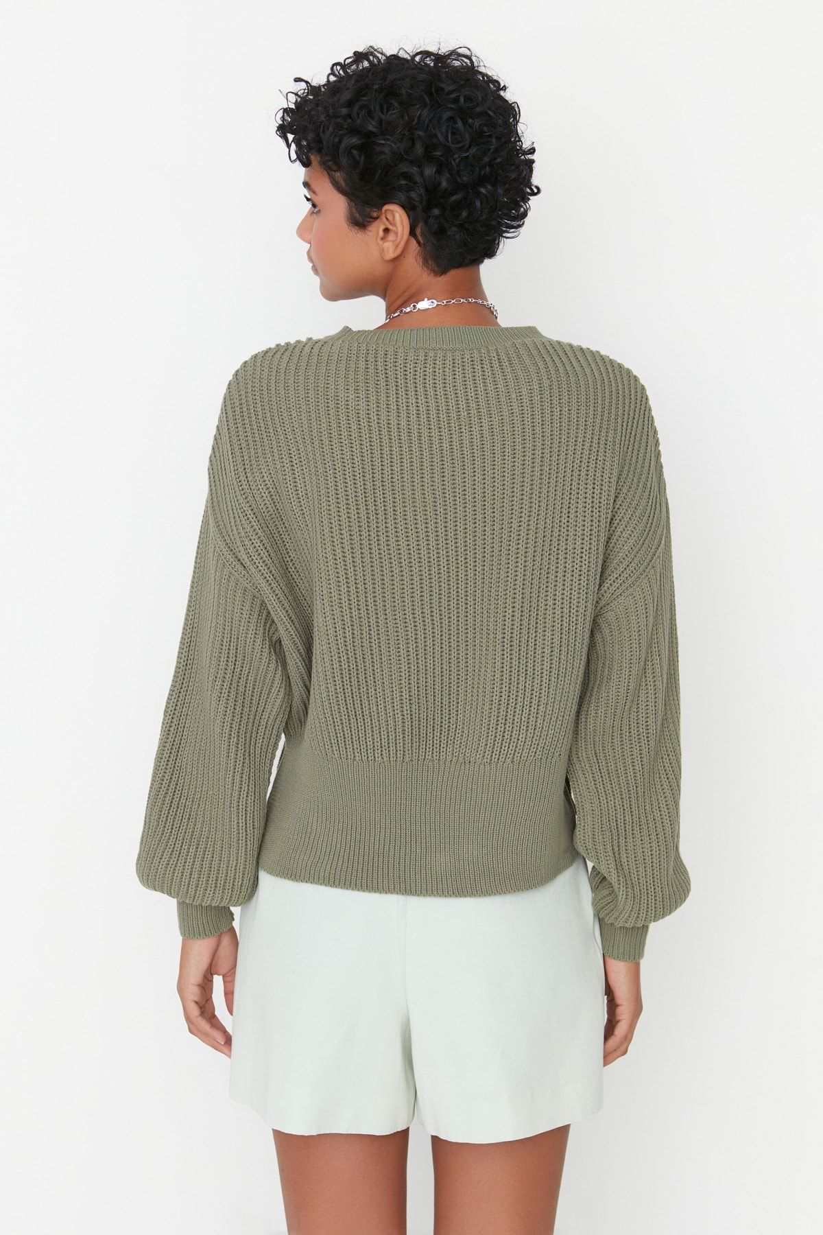 Trendyol Collection Pullover Khaki Regular Fit Fast ausverkauft