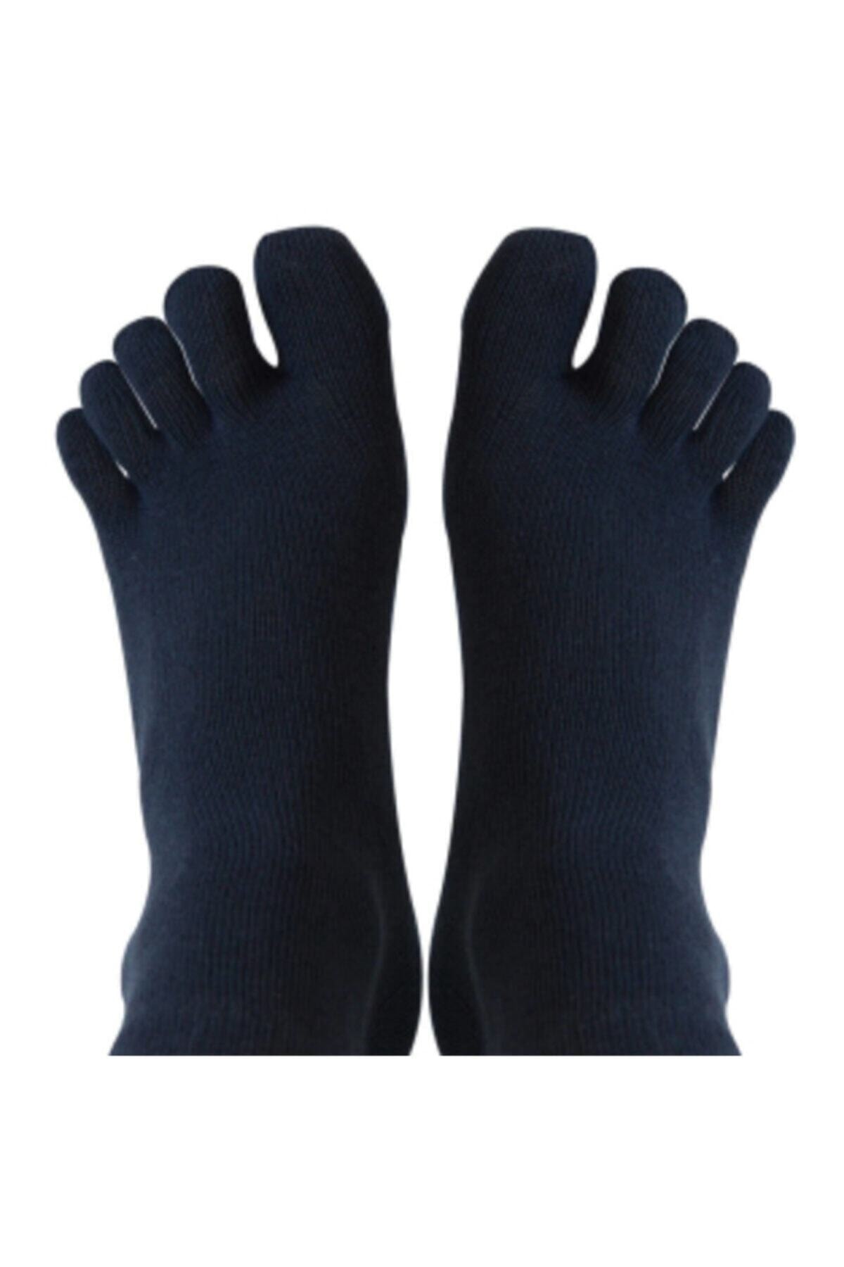 Daren Parmak Çorap 6 Adet Mantar Çorabı 37-44 Numara Siyah Bambu