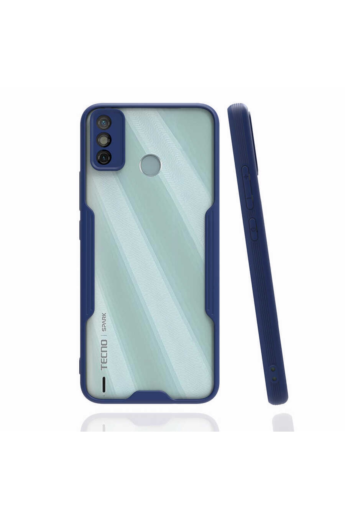Case Compatible with Tecno Spark 7t Colorful Edge Perfume Tpu Silicone Navy Blue