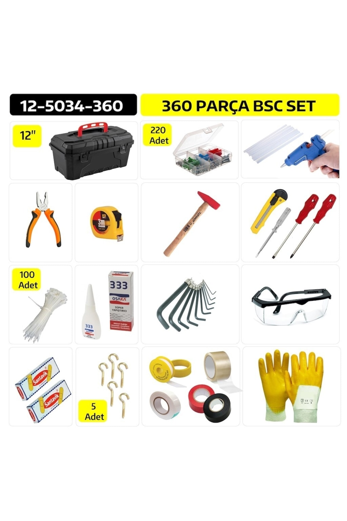 Hesaplı Hırdavat 360 Parça Dolu Hazır Takım Çantası