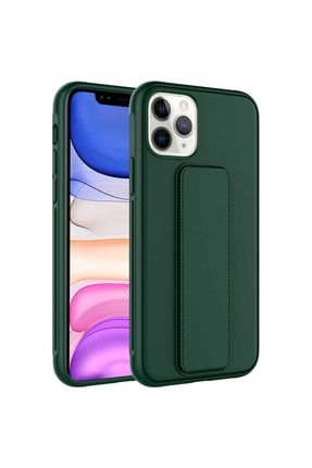 Iphone 11 Pro Max Uyumlu Standlı Koruyucu Qstand Kılıf Koyu Yeşil NZH-KPK-KLF-QSTAND-0044