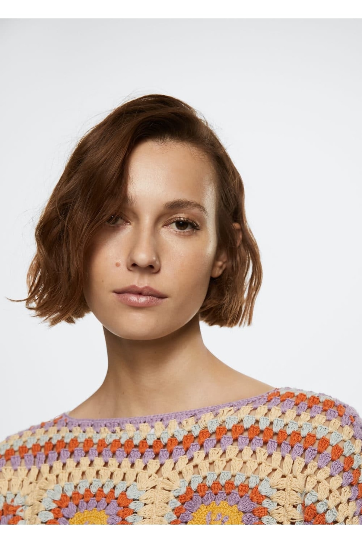 بافت و پلیور زنانه بنفش منگوMANGO | 37050027 اورجینال - تصویر 5