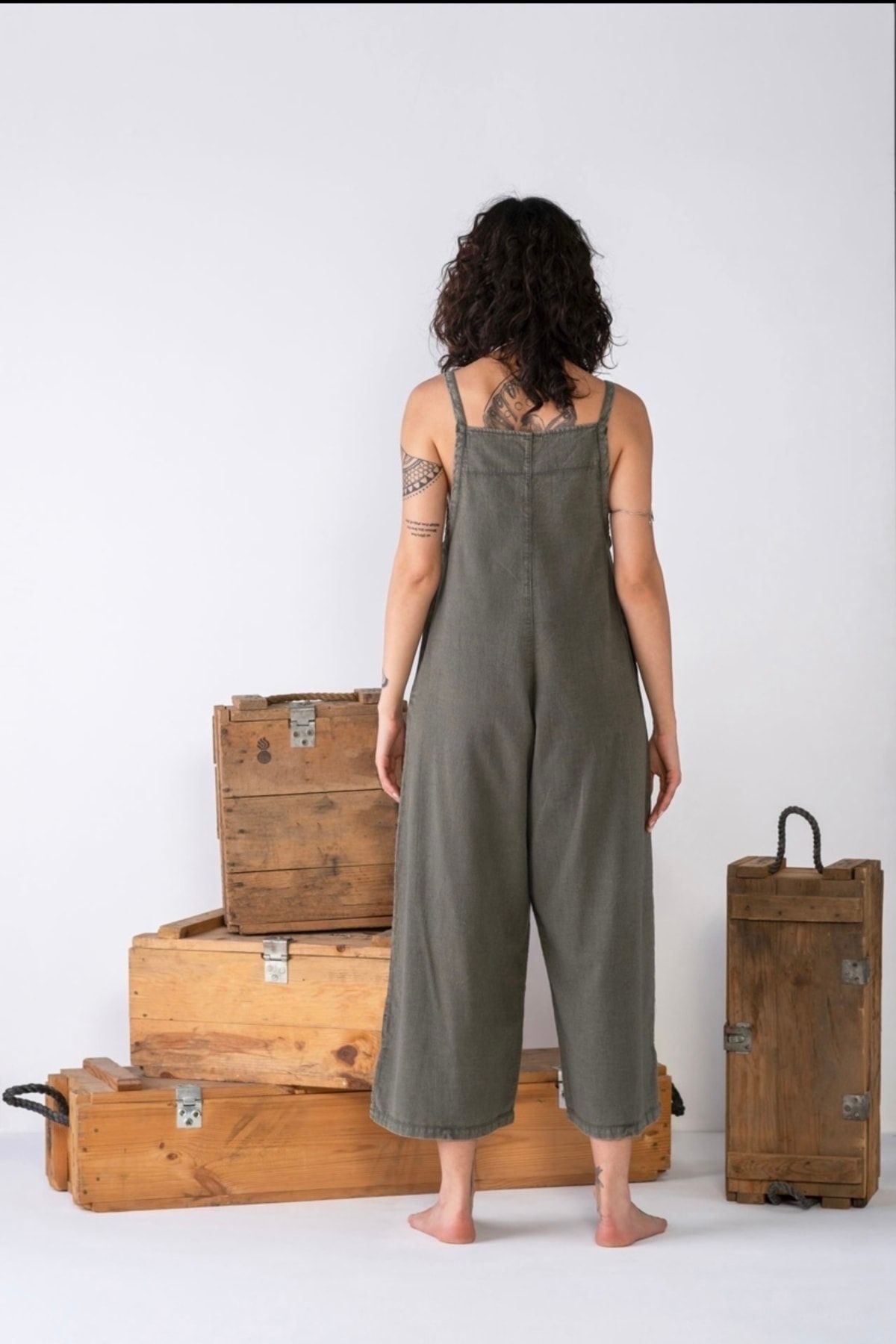 Khaki casual jumpsuit online