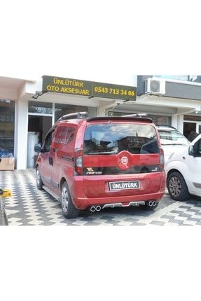 Fiat Fiorino Uyumlu Difüzör Arka Tampon Eki 4 Egzoz Çıkışlı Gri - İthal 42-R50