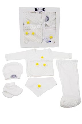 Hastane Çıkışı Kız Bebek Kıyafeti Yeni Doğan Bebek Hediyesi 5 Parça Tulum Çocuk Giyim Seti ycnc5kli