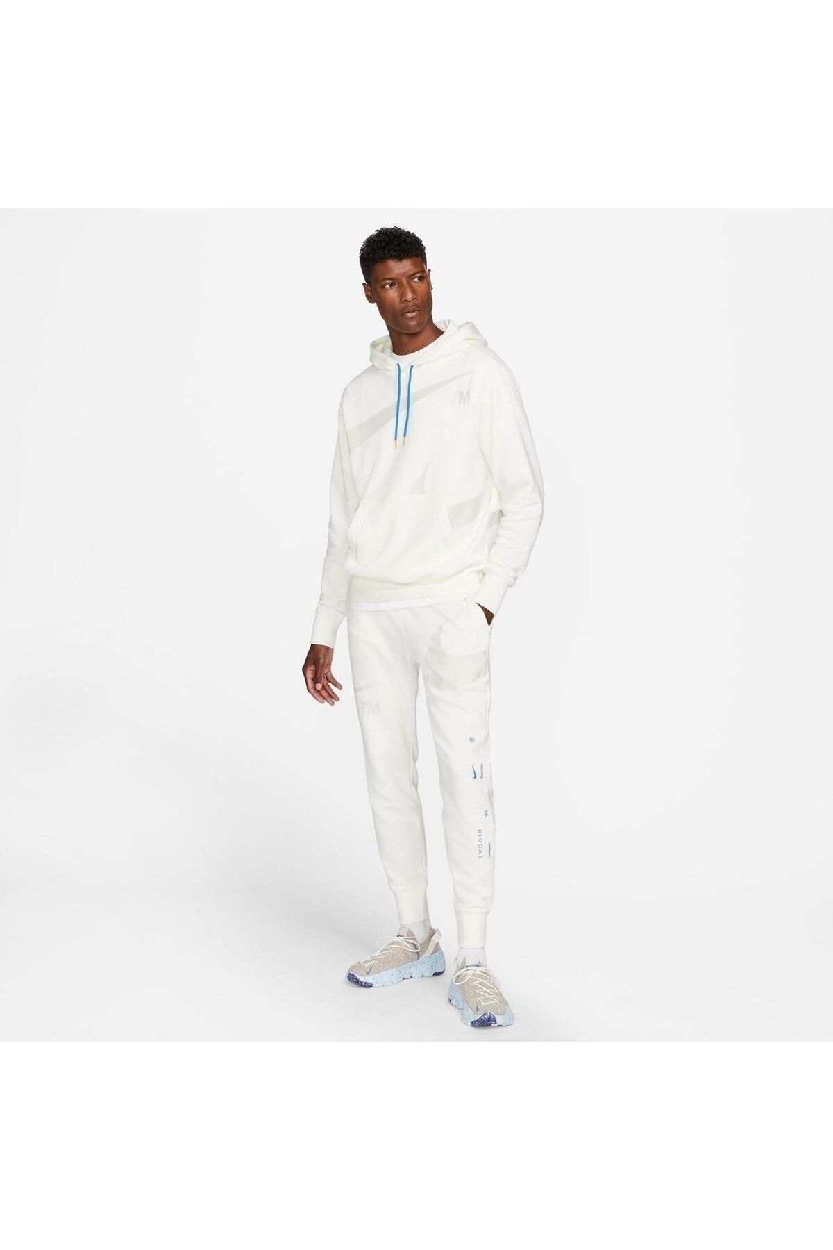 Nike swoosh tracksuit sales white