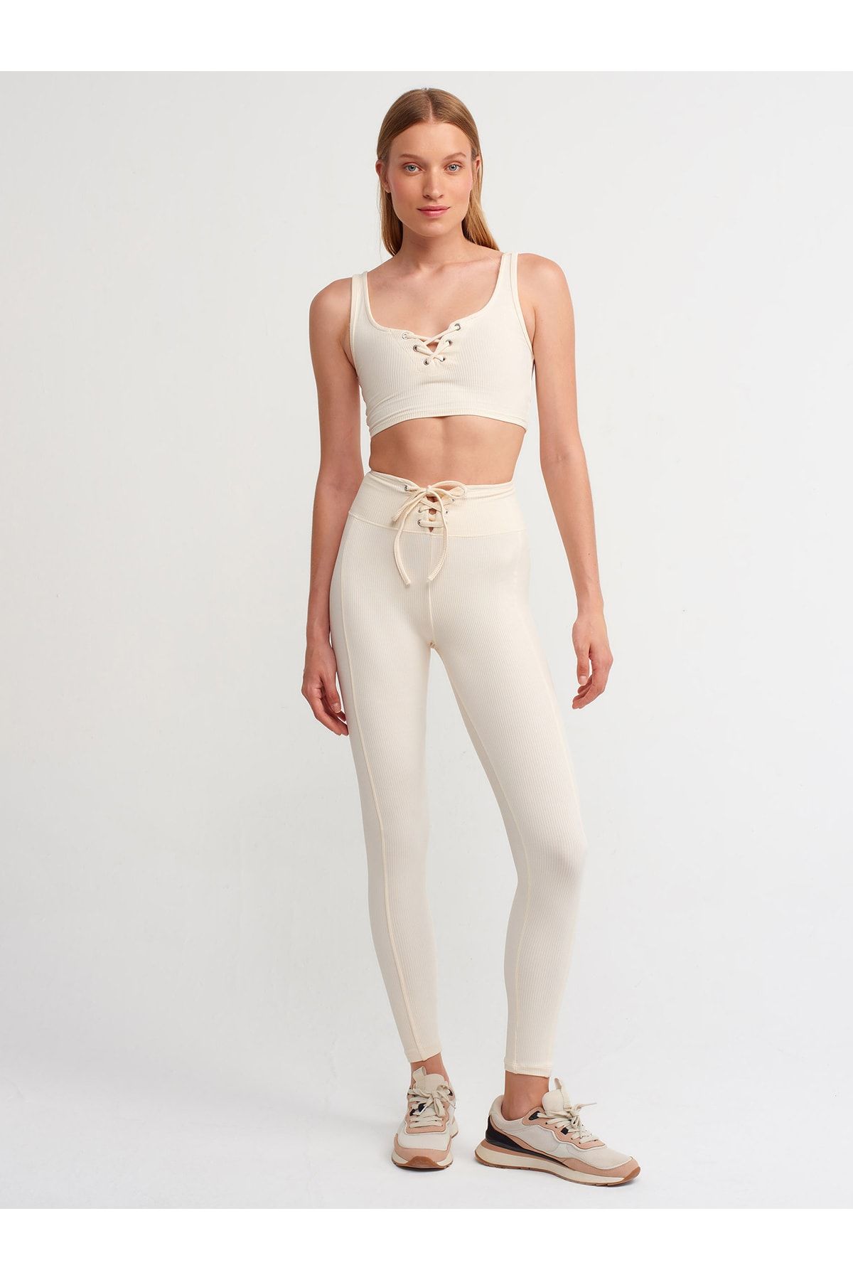 Dilvin Leggings Beige Hoher Bund Fast ausverkauft