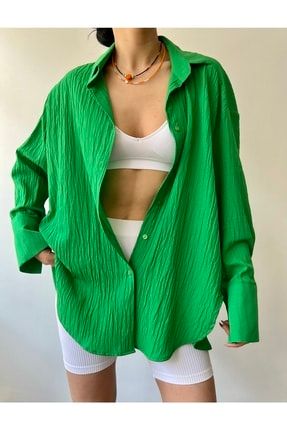Durres Kadın Benetton Oversize Gömlek 1053