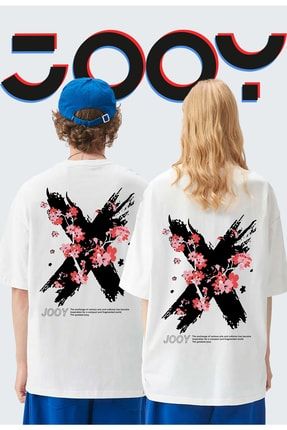 Unisex Sevgili Kombini X Flowers Beyaz Oversize Tshirt 2'li Set 20258896201