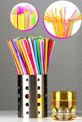 Renkli Körüklü Jelatinli Plastik Pipet 35 Adet ARS-PLSTK-PIPET