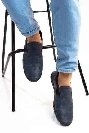 Bağcıksız Delikli Model Rahat Taban Erkek Ayakkabı Lacivert C4-S0001-00005
