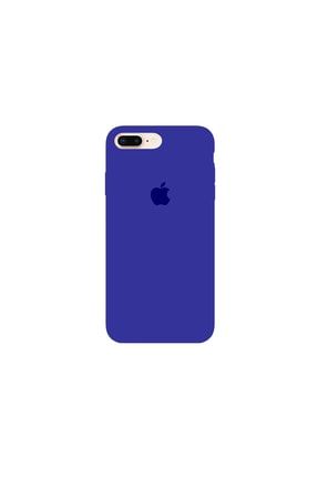 Iphone 7plus / 8plus Logolu Lansman Kılıf Altı Kapalı Iç Kısmı Kadife Mavi 7pluslansman