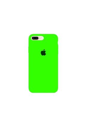 Iphone 7plus / 8plus Logolu Lansman Kılıf Altı Kapalı Iç Kısmı Kadife Neon Yeşil 7pluslansman
