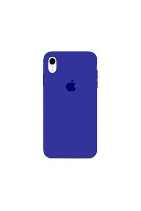 Iphone Xr Kılıf Logolu Lansman Kılıf Altı Kapalı Iç Kısmı Süet Mavi xRLansman