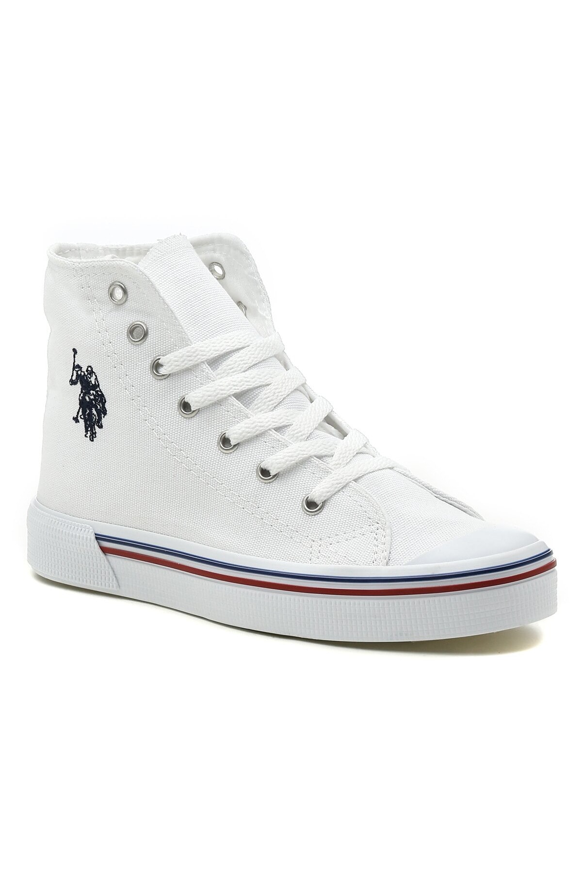 بوت U.S. Polo Assn. یو اس پولو بلند ورزشی روزمره یونیسکس کتان سفید سونیا سلام - بنجامین اورجینال - تصویر 1