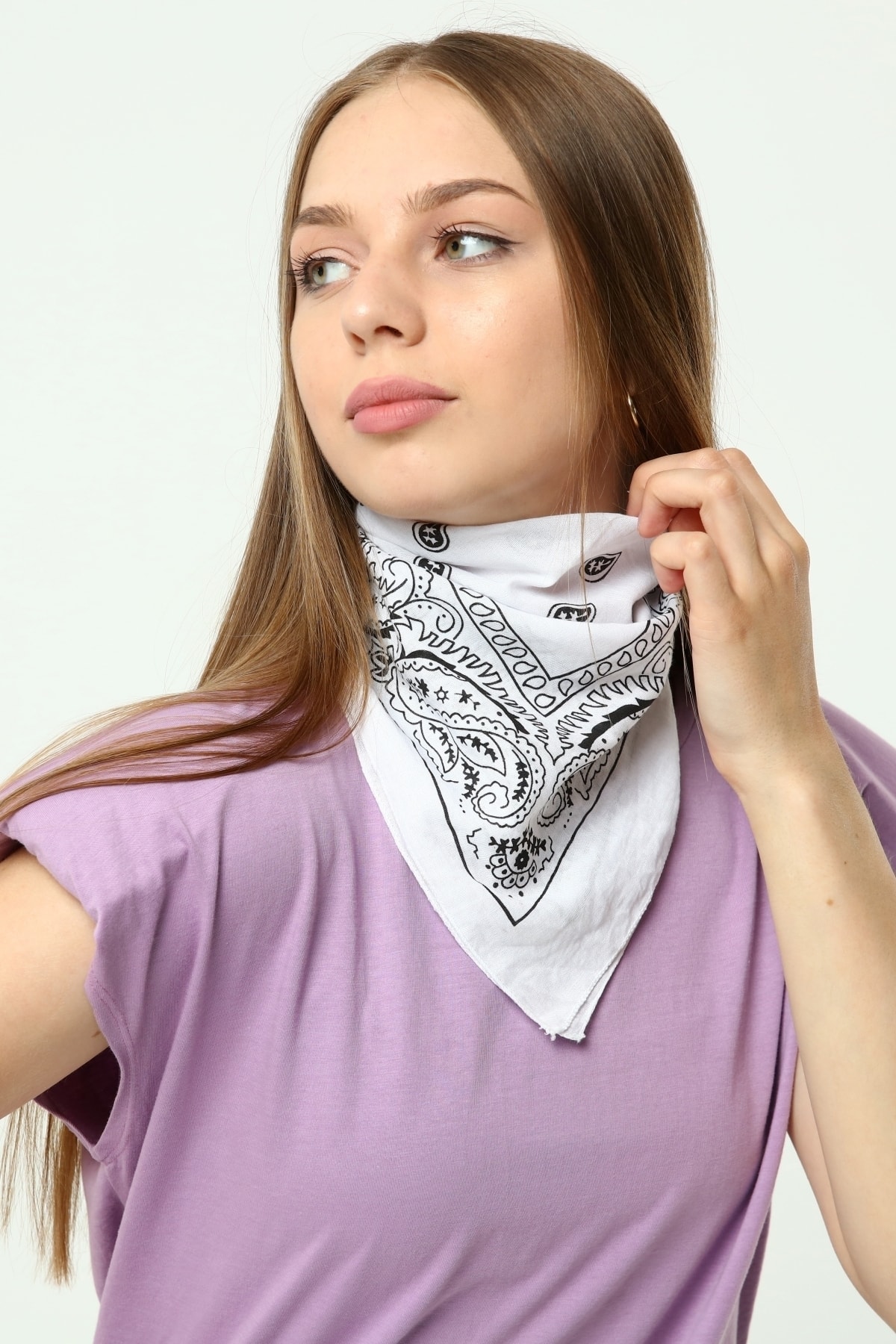 Etnik Desenli Bandana Fular Kafa Bandı Unisex 8