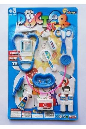 11 Parça Oyuncak Doktor Seti, Eğitici Doktor Set Mavi 00806-R16