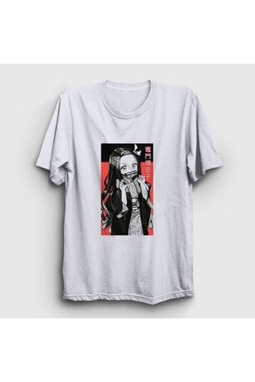 Unisex Beyaz Nezuko Kamado V3 Anime Demon Slayer Kimetsu No Yaiba T-shirt 308241tt