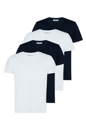 Oregon Slim Dar / Slim Lacivert / Lacivert / Beyaz / Beyaz 4'lü T-shirt OREGON22042022