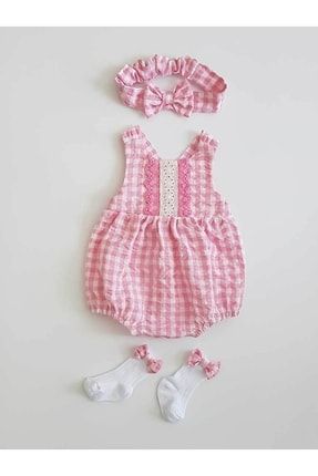 Kız Bebek Ve Çocuk Salopet + Saç Bandı + Çorap Özel Dikim TE975361