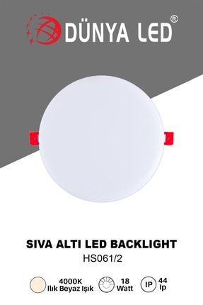 Hs.061/2 18w Delik Çapı Ayarlanabilir Sıva Altı Backlıght Led Panel 4000k Ilık Beyaz Işık Spot Lamba TYC00364414683