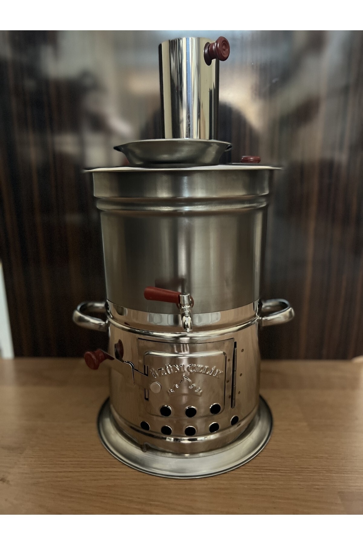 Tek Musluklu Paslanmaz Odunlu Semaver 7 Litre 2