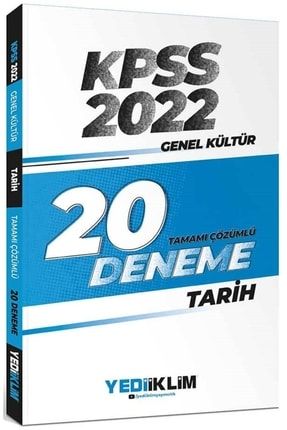 2022 Kpss Genel Kültür Tarih Tamamı Çözümlü 20 Deneme Sınavı 9786052898635