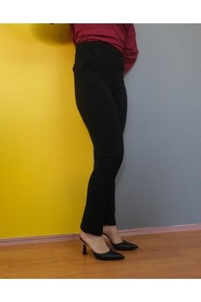 Kadın Streç Esnek Likralı Siyah Renk (38-46 BEDEN SEÇENEKLERİ) Uzun Pantolon SİYAH STREÇ PANTOLON