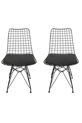 Tel / Kafes Sandalye Siyah 2’li SS001-2