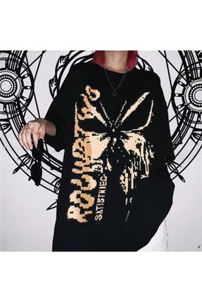 Anime Harajuku Butterfly Siyah (unisex) T-shirt LOT0123366