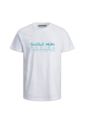 Red Bull F1 Baskılı Beyaz Erkek T-shirt RBF1