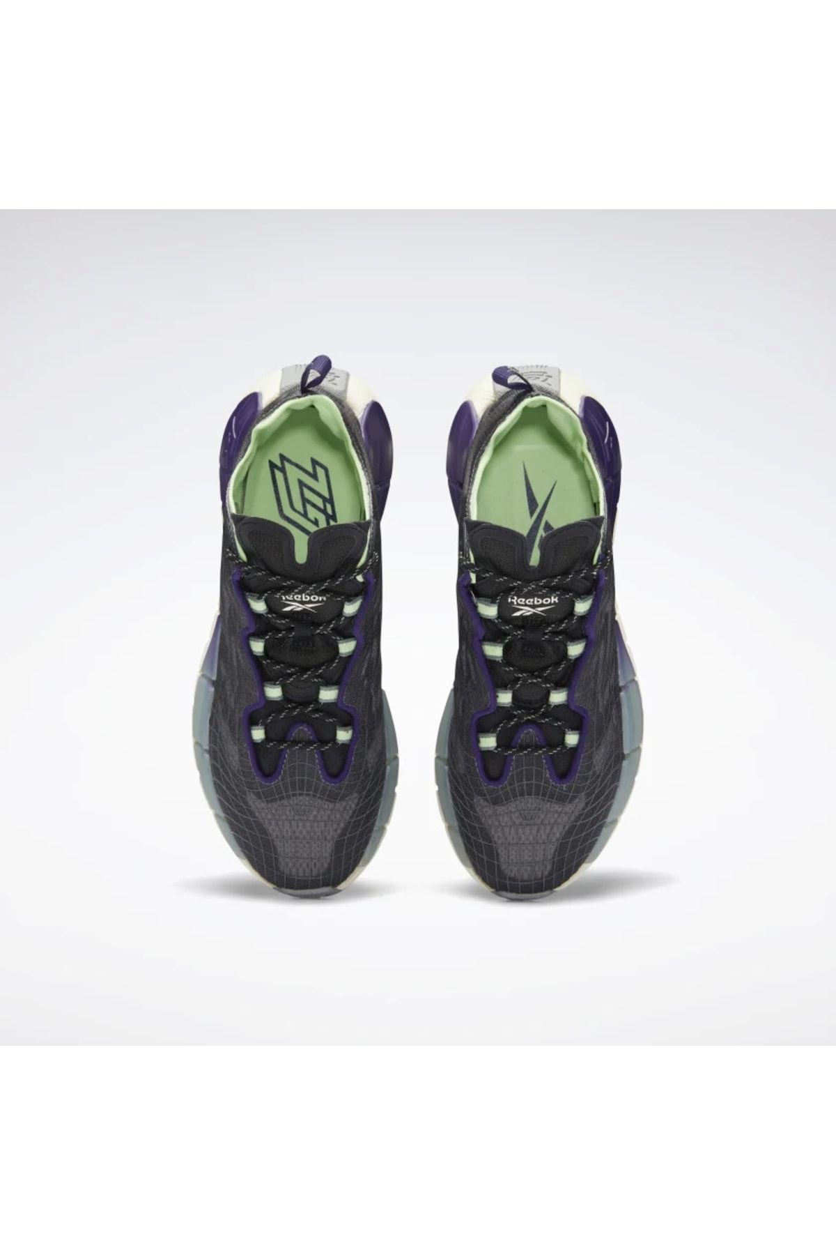 کتانی مشکی طرحدار بنددار لژ دار زنانه ریباک Reebok (برند انگلستان)