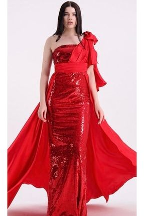 Kırmızı Pelerinli Pullu Balık Elbise BLK0001