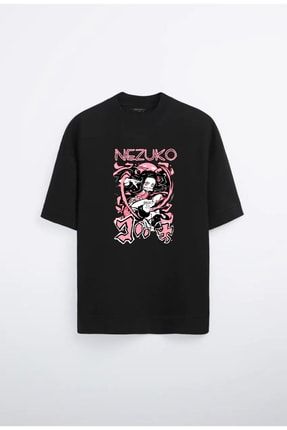 Demon Slayer Nezuko Siyah Oversize T-shirt nezuko