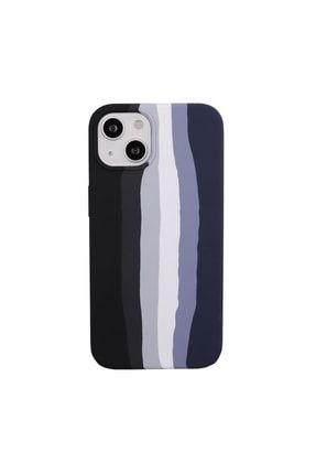 Iphone 13 Gökkuşağı Kılıf Soft Silikon Tam Koruma Premium Rainbow Gösterişli Telefon Kapağı HYPRA00005