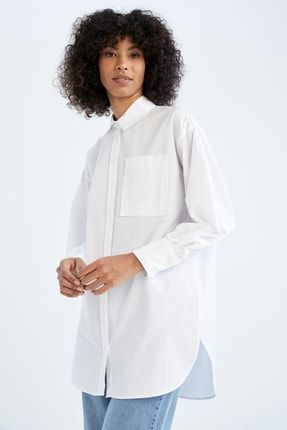 Relax Fit Basic Uzun Kollu Gömlek Tunik Y0172AZ22HS